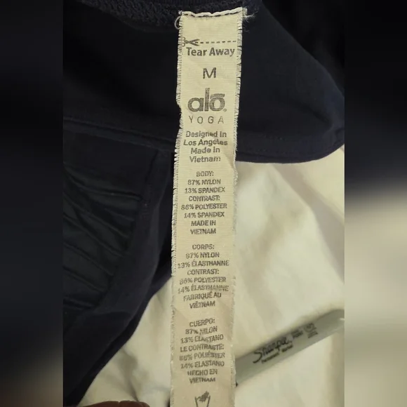 ALO Womens Navy Blue Athletic Leggings Compression Size M, Slight Piling - Picture 8 of 12